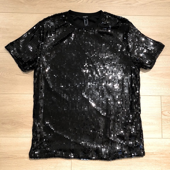 Forever 21 Other - Forever 21 Black Sequin Short Sleeve Shirt